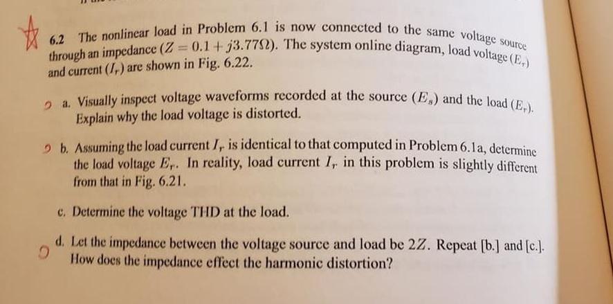 Solved 6.2 The nonlinear load in Problem 6.1 is now | Chegg.com
