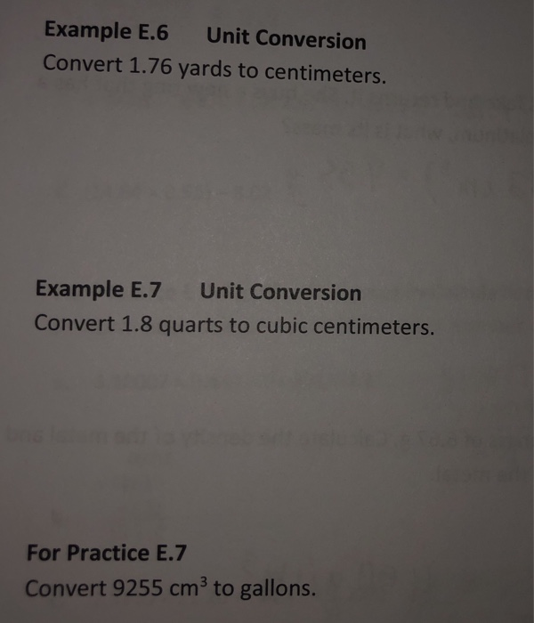 Solved Example E.6 Unit Conversion Convert 1.76 yards to