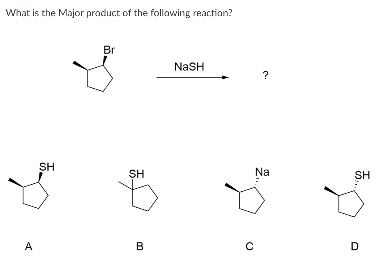 Solved What Is The Major Product Of The Following Reaction? | Chegg.com