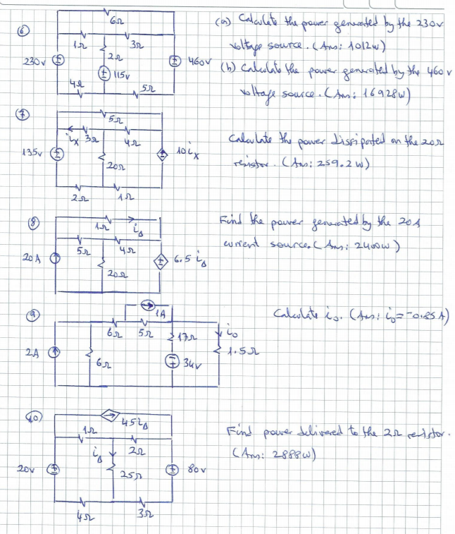 Solved 61 O I 3r 24 230V D MOV (a) Calculate the power