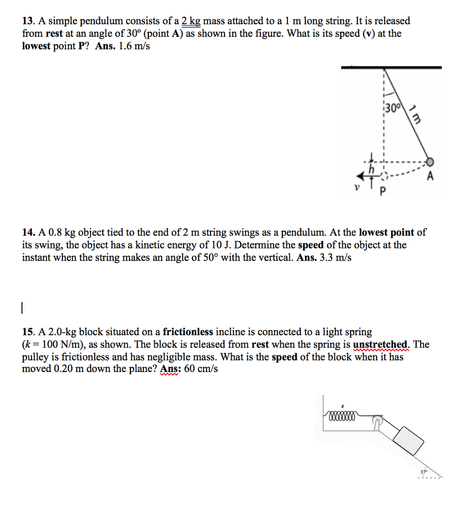 solved-13-a-simple-pendulum-consists-of-a-2-kg-mass-chegg