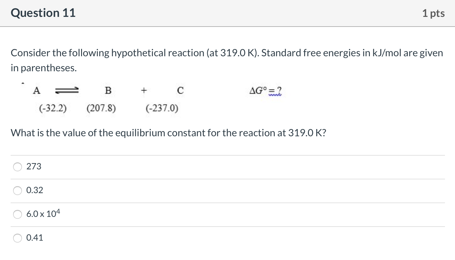 Solved Question 11 1 Pts Consider The Following Hypothetical | Chegg.com