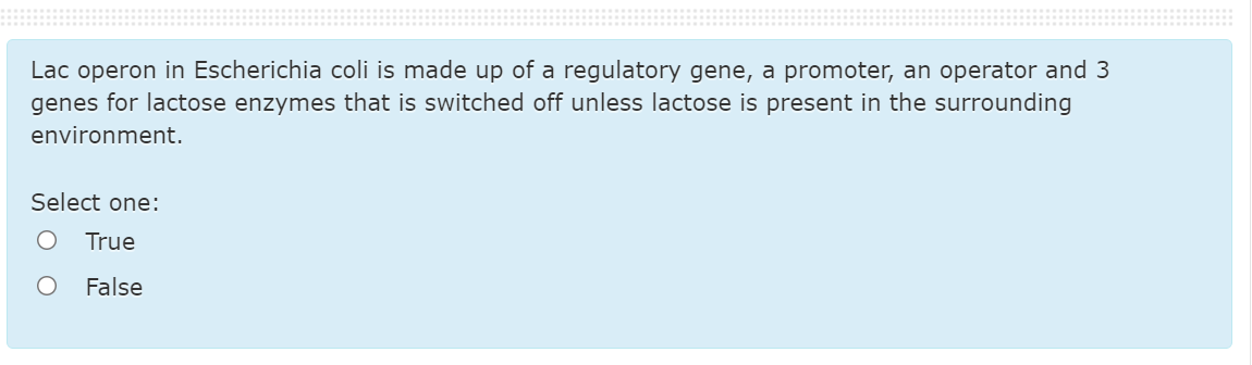 Solved Lac operon in Escherichia coli is made up of a | Chegg.com