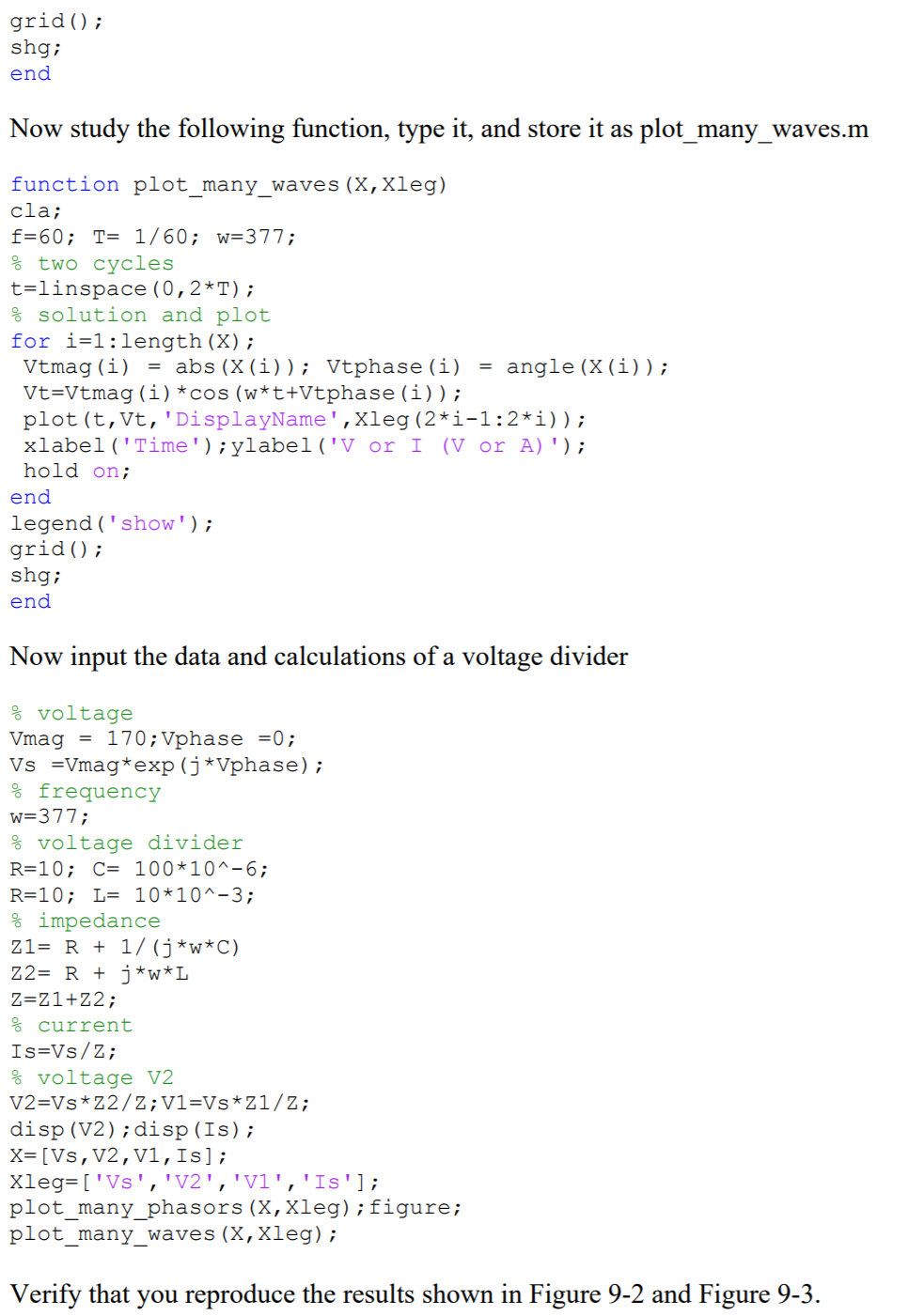 Solved N Vs V2 N Figure 9 1 Voltage Divider The Z The Cur Chegg Com