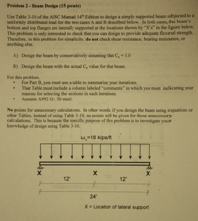 Solved Problem 2 Beam Design 15 Points Use Table 3 10 Of Chegg Solved Problem 2 Beam Design 15 Points Use Table 3 10 Of Chegg
