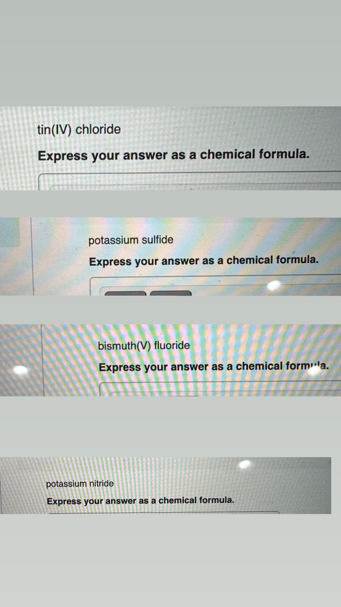 Solved tin(IV) chloride Express your answer as a chemical