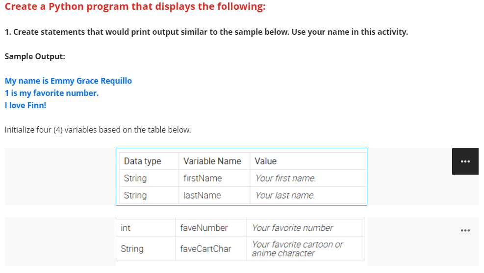 Solved This is for python: Write a program that displays