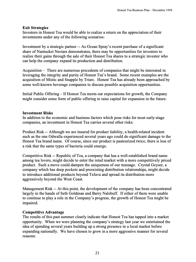 Solved Mission Statement Honest Tea seeks to provide bottled | Chegg.com