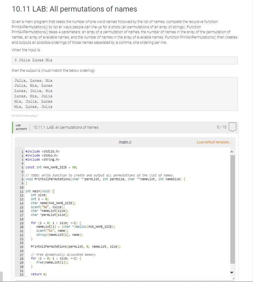 Solved Given a main program that reads the number of one | Chegg.com
