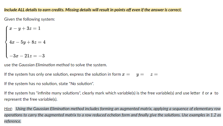 Solved Include ALL details to earn credits. Missing details | Chegg.com