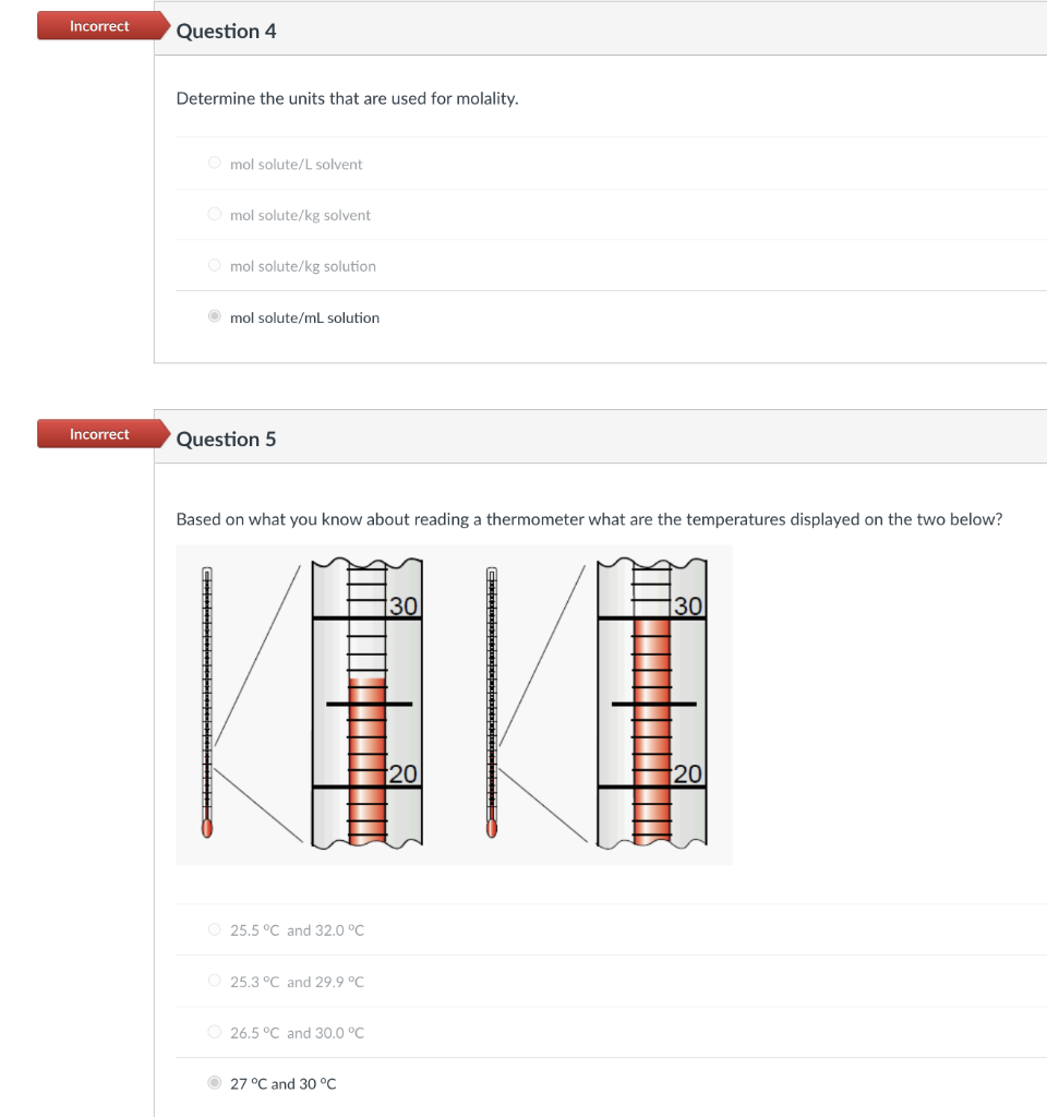 Solved Determine the units that are used for molality. mol | Chegg.com