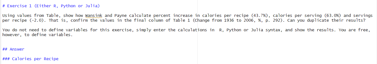 Solved \# Exercise 1 (Either R, Python or Ju7ia) Using | Chegg.com