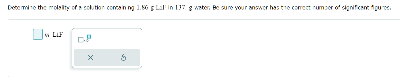 Solved Determine the molality of a solution containing | Chegg.com