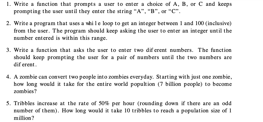 Solved 1. Write a function that prompts a user to enter a | Chegg.com