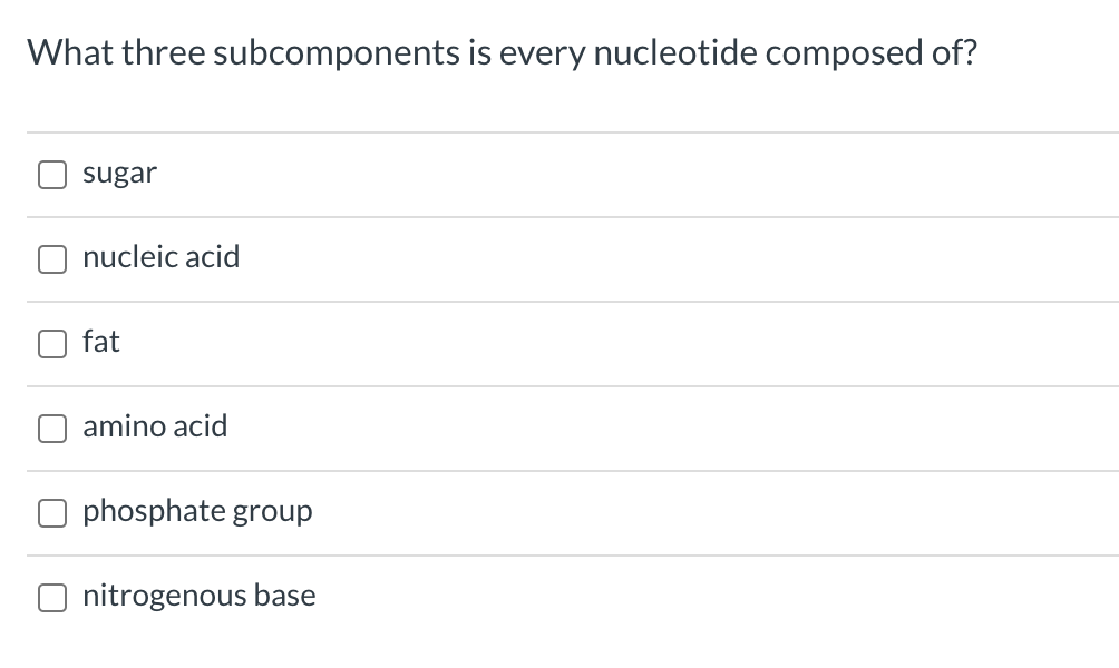 Match The Following Nitrogenous Bases To Their Chegg Com