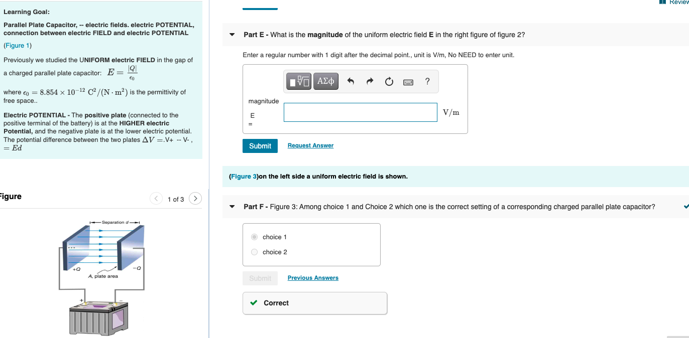 Solved Review Learning Goal: Connection Between Electric | Chegg.com