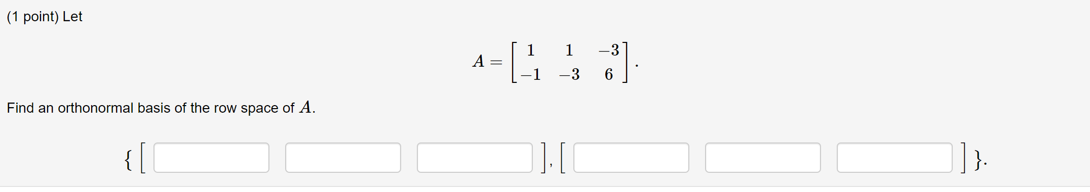 Solved 1 point Let 3 1 Find an orthonormal basis of Chegg