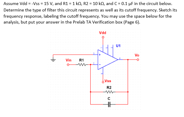 Solved Assume Vdd = -Vss = 15 V, and R1 = 1 k1, R2 = 10 k., | Chegg.com