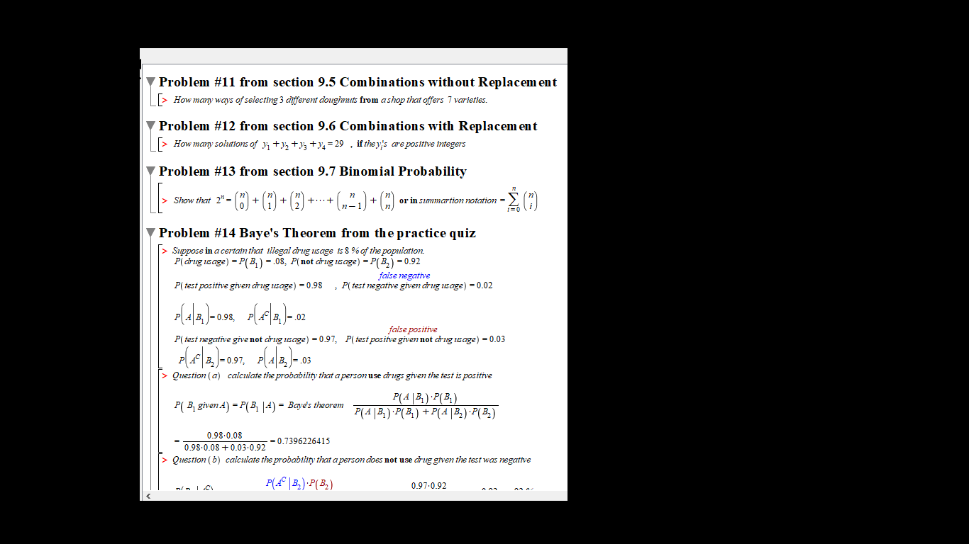 Solved Problem 11 from section 9.5 Combinations without