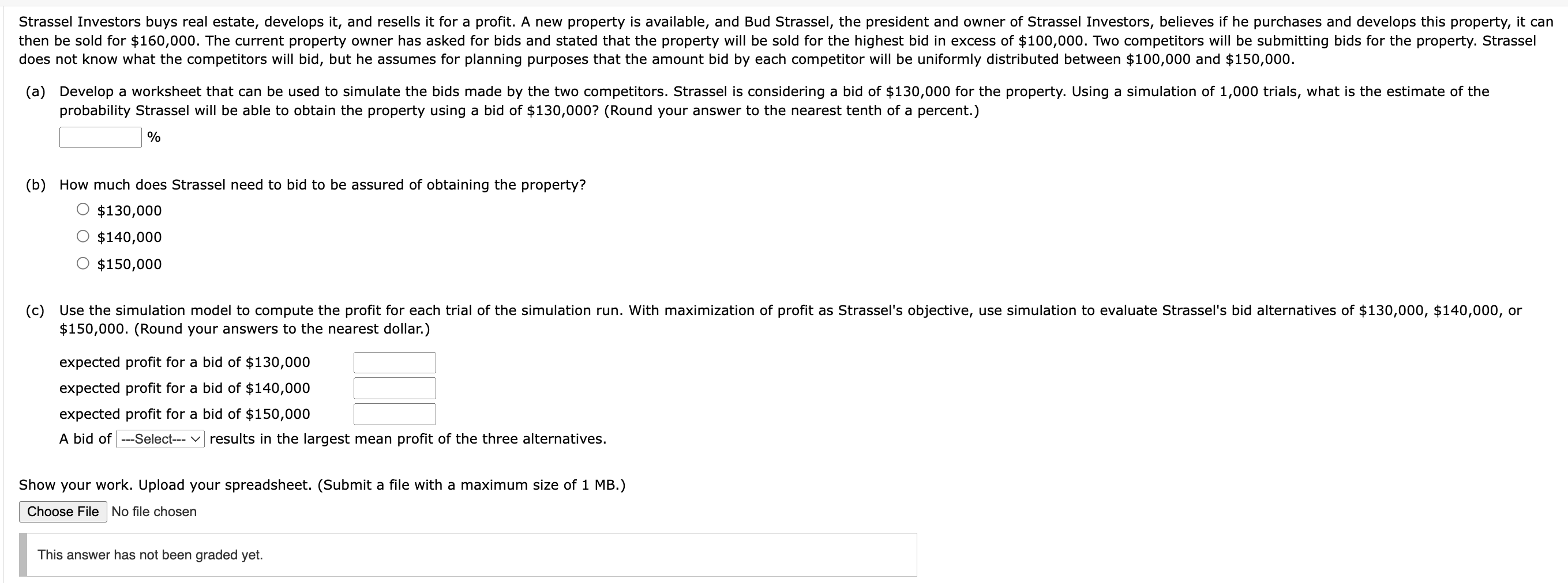 Solved Strassel Investors buys real estate, develops it, and