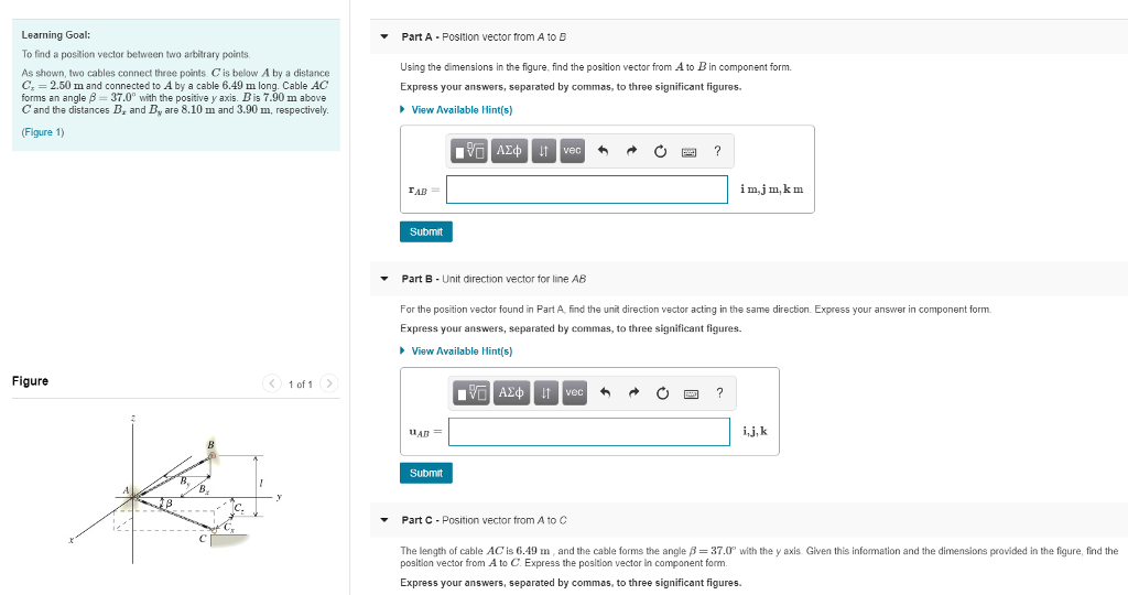 Solved Learning Goal: To find a position vector between two | Chegg.com