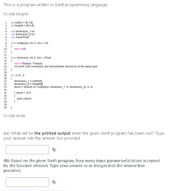Solved This is a program written in Swift programming | Chegg.com
