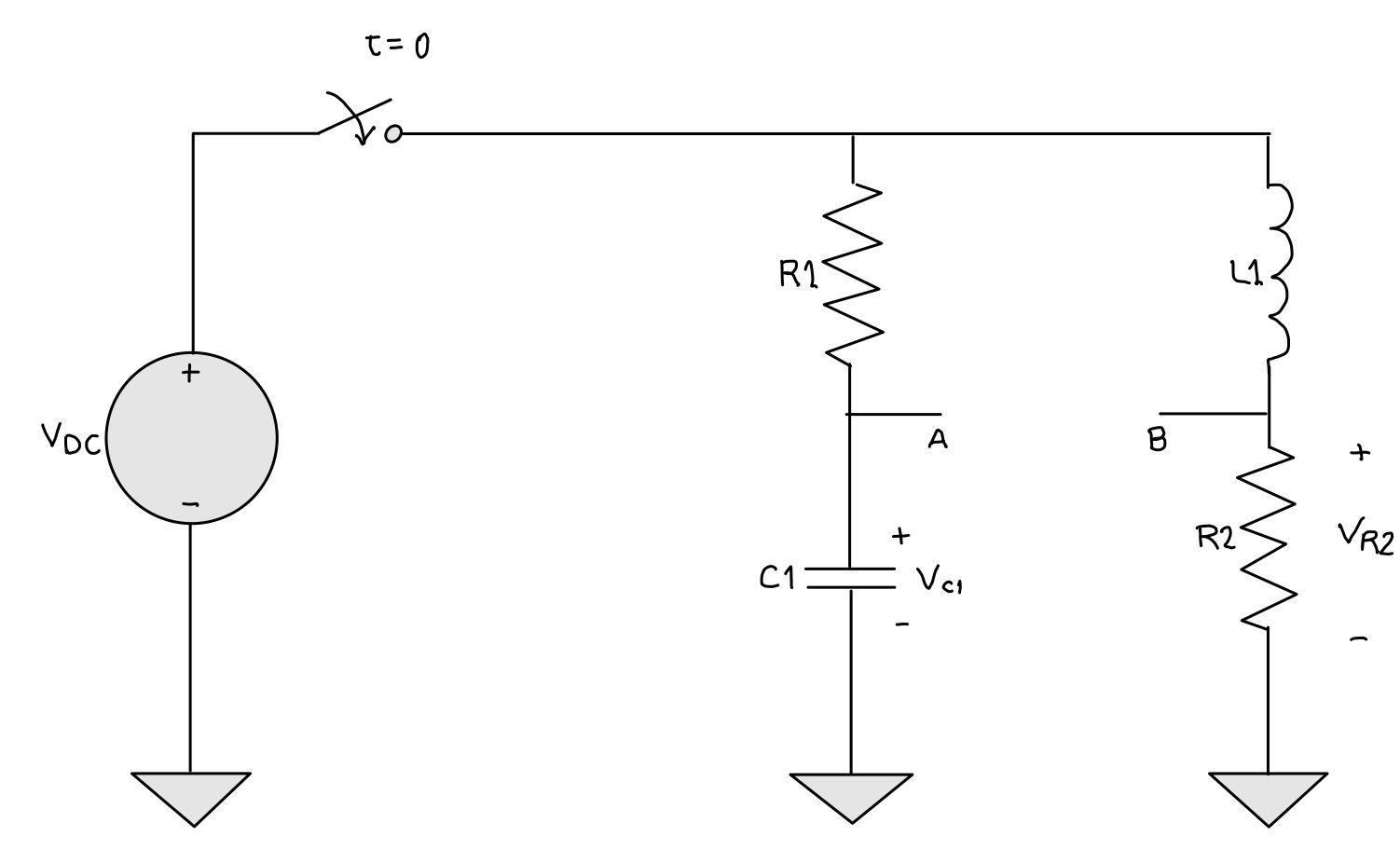 Solved Given A DC Voltage VDC, Calculate The Voltages VC1 | Chegg.com