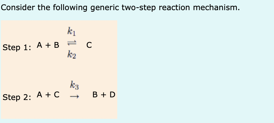 Solved Consider the following generic two-step reaction | Chegg.com