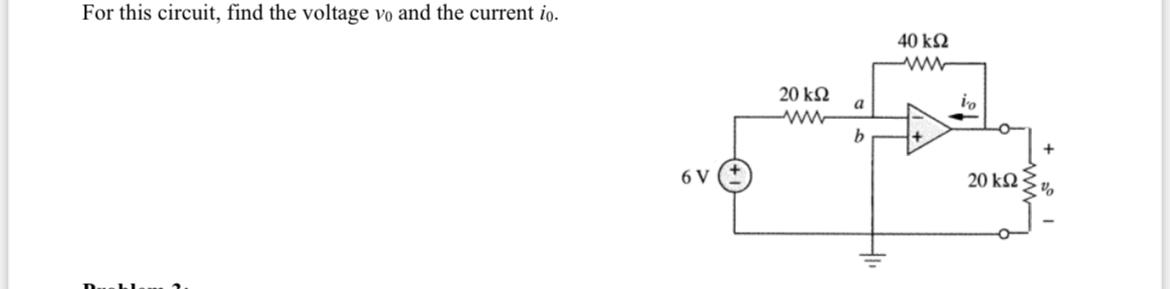 Solved For this circuit, find the voltage vo and the current | Chegg.com