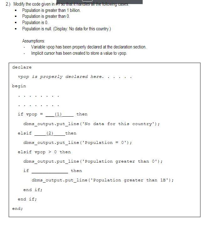 Solved 2.) Modify the code given in #1 so that it handies | Chegg.com