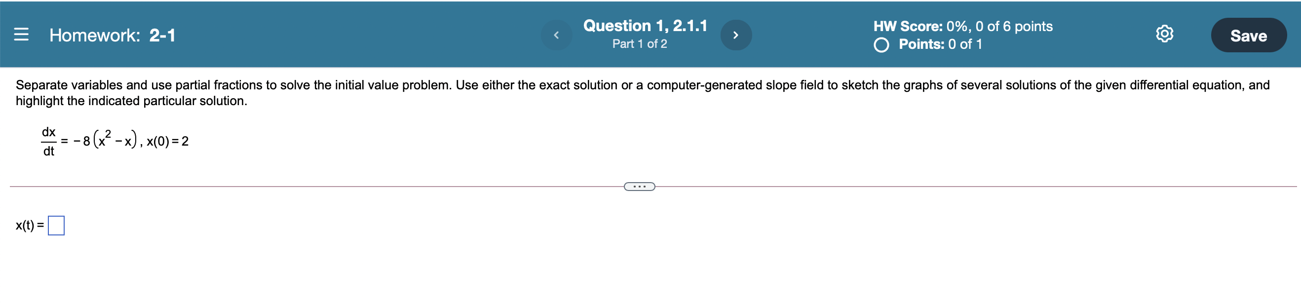 Solved = Homework: 2-1 Question 1, 2.1.1 Part 1 of 2 > HW | Chegg.com