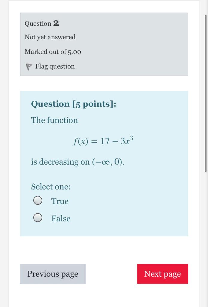 Solved Question 2 Not yet answered Marked out of 5.00 Flag | Chegg.com