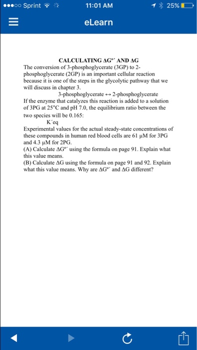 CALCULATING Delta G degree' AND Delta G The | Chegg.com