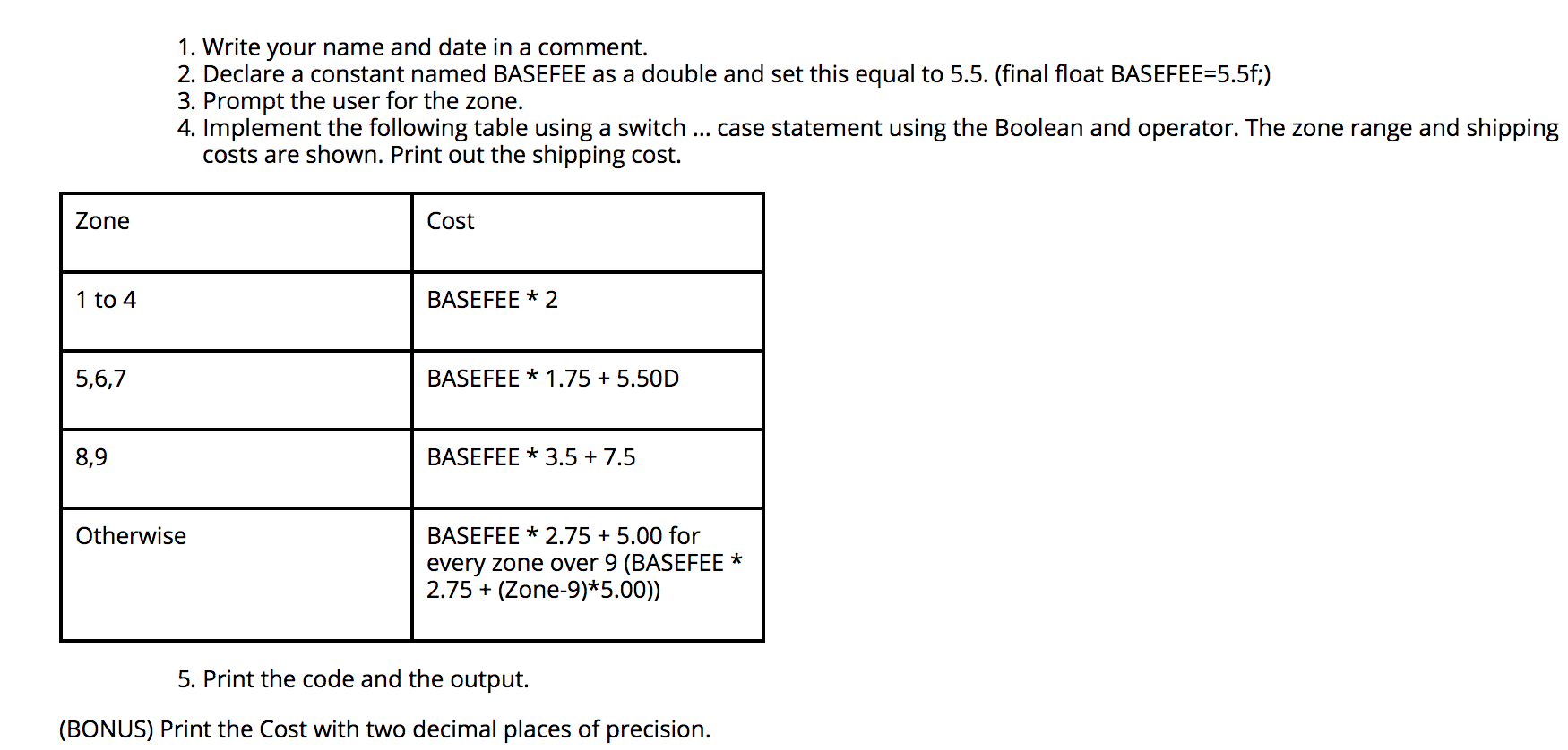Solved 1. Write your name and date in a comment. 2. Declare | Chegg.com