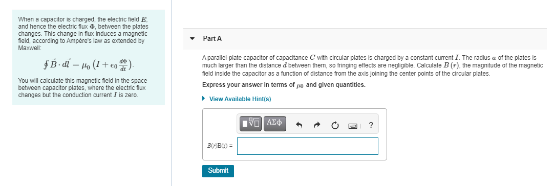 Solved When a capacitor is charged, the electric field E, | Chegg.com