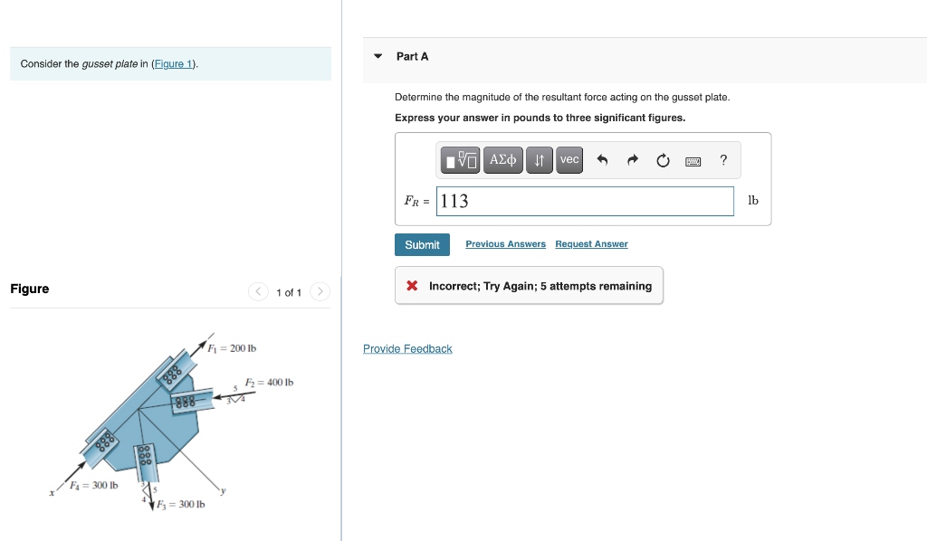 Solved Part A Consider the gusset plate in (Figure 1). | Chegg.com