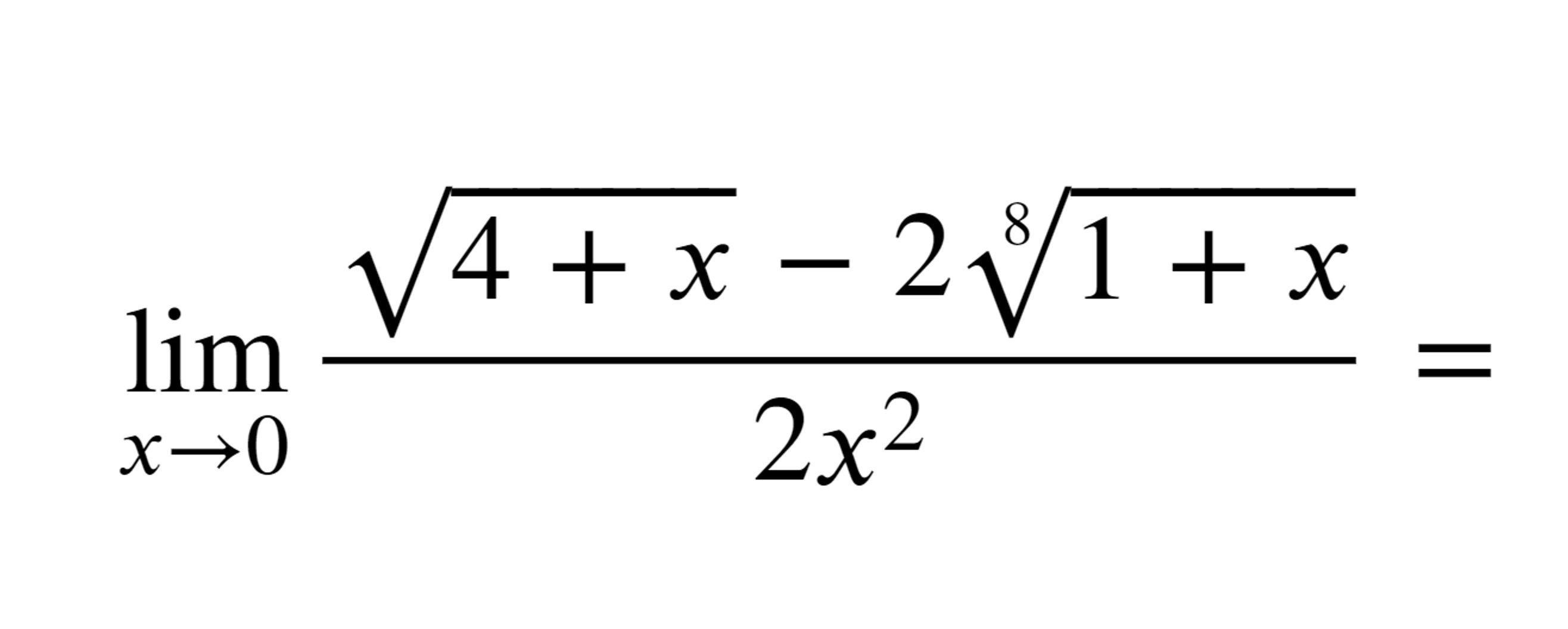 Solved evaluate using l'hopitals rulelimx→04+x2-21+x82x2 | Chegg.com ...