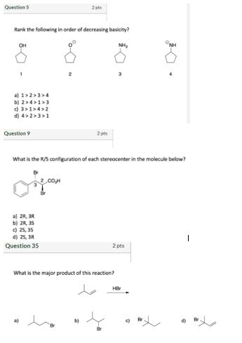 Solved Questions Rank The Following In Order Of Decreasin Chegg Com