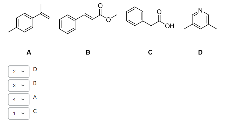 Rank the following molecules by relative order of | Chegg.com
