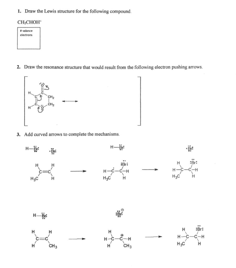 Solved For number 1 can you please answer the valence | Chegg.com