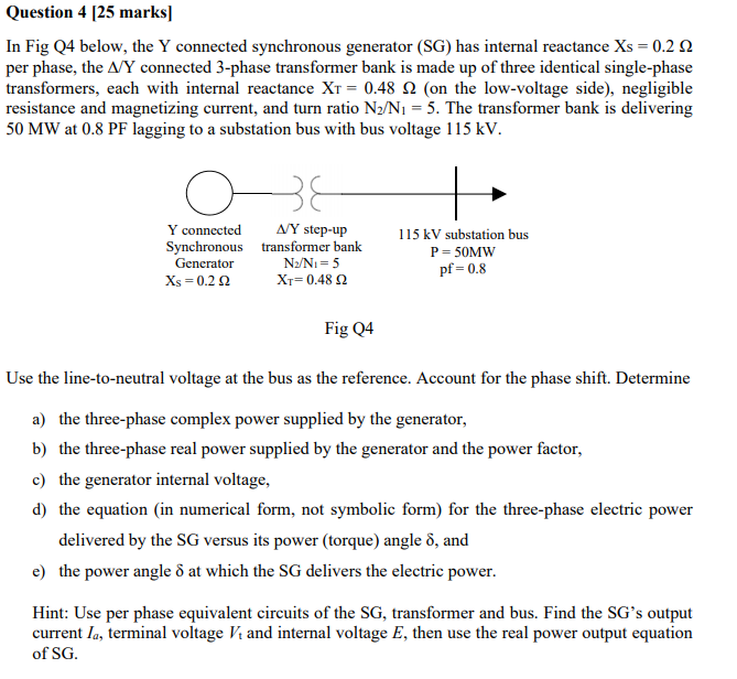 Solved Question 4 25 Marks In Fig Q4 Below The Y Conne