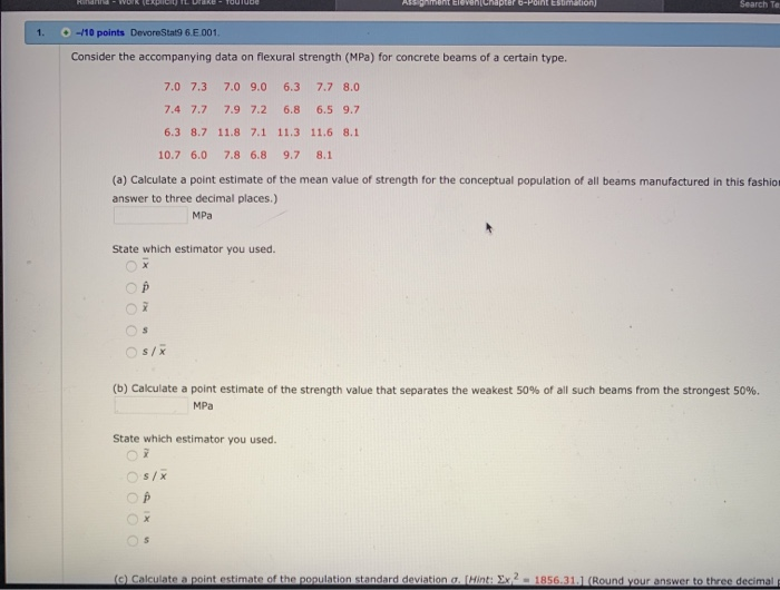 solved-e-calculate-a-point-estimate-of-the-population-chegg