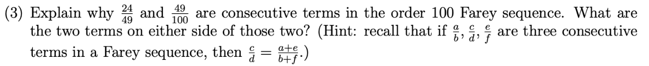 Solved (3) Explain why 29 and 100 are consecutive terms in | Chegg.com