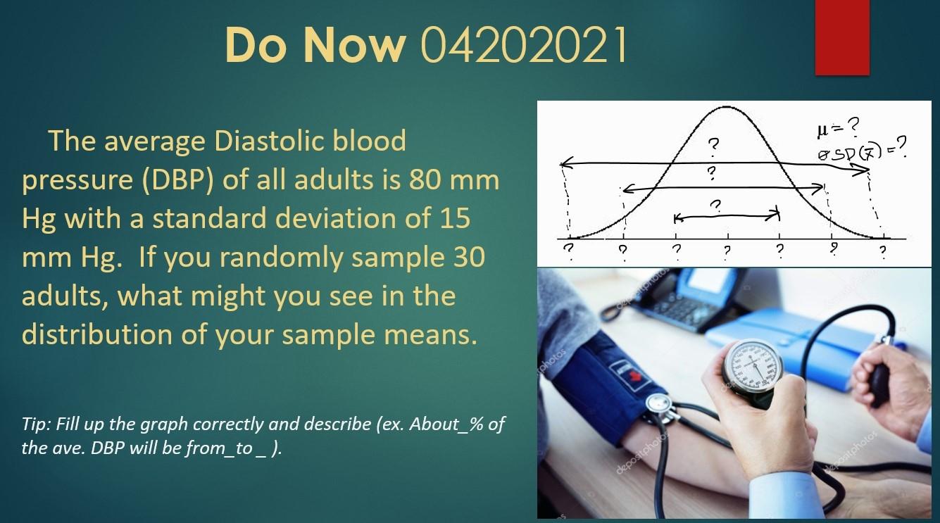 Solved Do Now 04202021 ? u=? esp (3)? The average Diastolic | Chegg.com