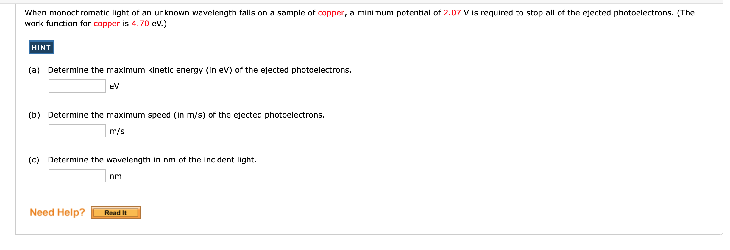 Solved When monochromatic light of an unknown wavelength | Chegg.com