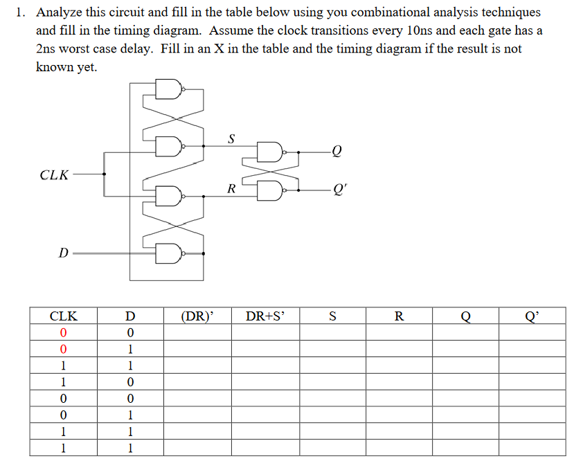 Solved 1. Analyze this circuit and fill in the table below | Chegg.com