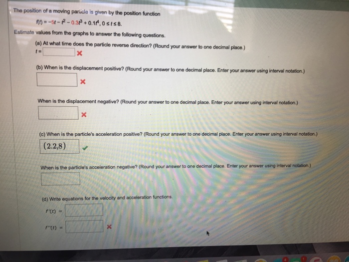 Solved The position of a moving paricle is given by the | Chegg.com