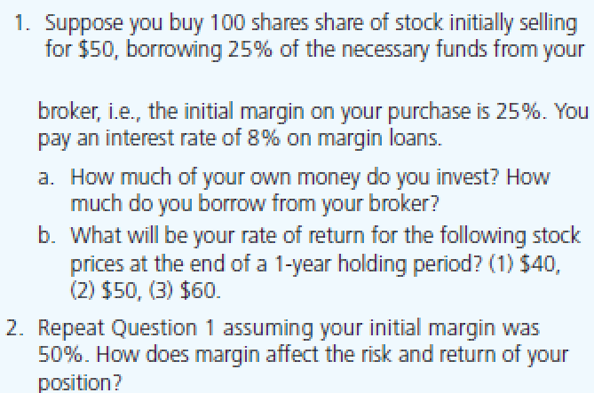 Solved 1. Suppose You Buy 100 Shares Share Of Stock | Chegg.com