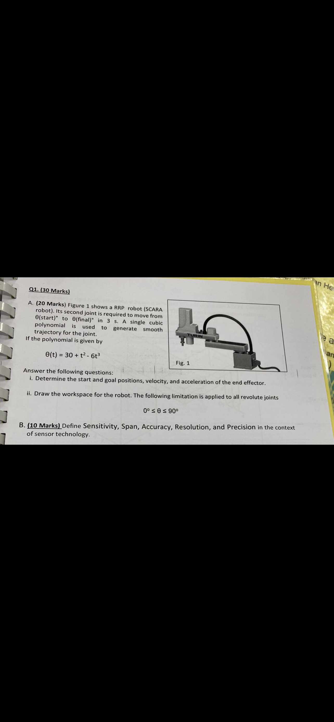 Solved A. (20 Marks) Figure 1 shows a RRP robot (SCARA | Chegg.com