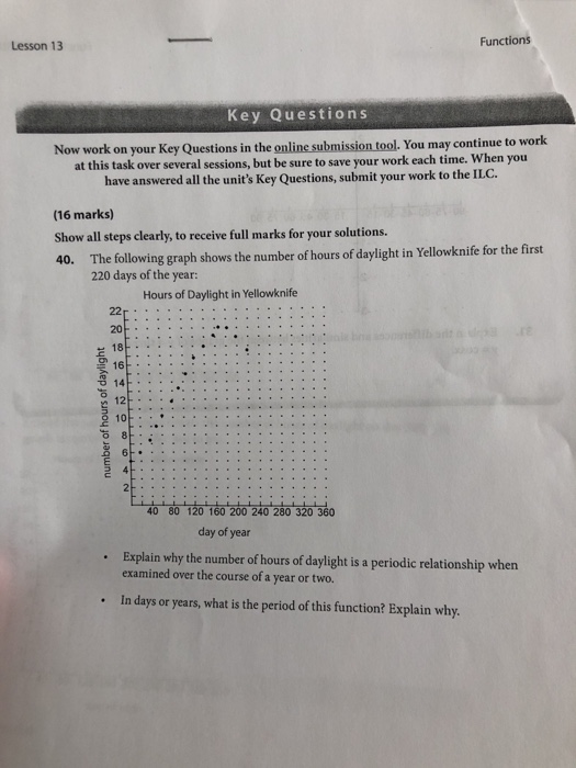 Solved Functions Lesson 13 Key Questions Now work on your | Chegg.com